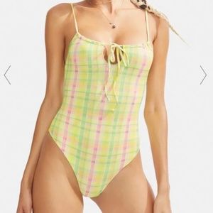 Dippin Daisy's Pretty Plaid Surfrider one piece